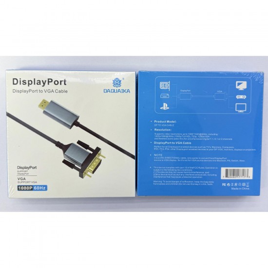 Cr38 Display Port'dan VGA'ya 1080p 60Hz Kablo Ses ve Görüntü Aktarıcı PS 3,4,5 2 Metre