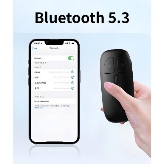 CR39 Instagram Tiktok Bluetooth Uzaktan Kumanda Sayfa Çevirici Video Kaydı Selfie Kumandası