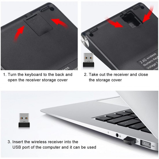 CR43 2'si 1 Arada Kablosuz Bluetooth ve 2.4 Ghz Bağlantı Nümerik Klavye ve Hesap Makinesi Keypad NumLock Numped