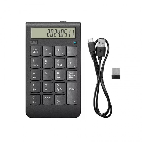 CR43 2'si 1 Arada Kablosuz Bluetooth ve 2.4 Ghz Bağlantı Nümerik Klavye ve Hesap Makinesi Keypad NumLock Numped