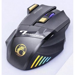 iMCE GWX7 Kablosuz Şarjlı RGB Gaming Mouse Sessiz Tık Oyun Faresi 3200DPI 7 Tuş (Gri)