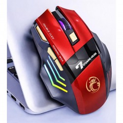 iMCE GWX7 Kablosuz Şarjlı RGB Gaming Mouse Sessiz Tık Oyun Faresi 3200DPI 7 Tuş (Kırmızı)