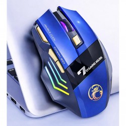 iMCE GWX7 Kablosuz Şarjlı RGB Gaming Mouse Sessiz Tık Oyun Faresi 3200DPI 7 Tuş (Mavi)
