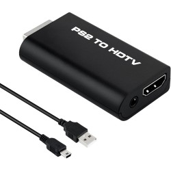 G300 PS2'den Hdmi'a Çevirici Adaptör HDTV 3,5 mm Ses Çıkışlı Mini USB'den USB'ye Kablo ile Güç Alır PS2 Slim Desteklemez