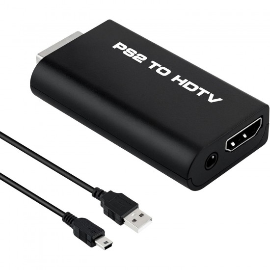 G300 PS2'den Hdmi'a Çevirici Adaptör HDTV 3,5 mm Ses Çıkışlı Mini USB'den USB'ye Kablo ile Güç Alır PS2 Slim Desteklemez