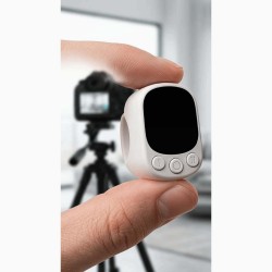 J09 Bluetooth 5.4 Dokunmatik Yüzük Kumanda - Type-C Şarjlı Shorts, Reels & Kindle Sayfa Çevirici Deklanşör (Beyaz)