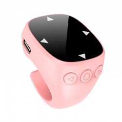 JX-13 Dokunmatik Yüzüklü Bluetooth 5.3 Kablosuz Kumanda – TikTok Video Kaydırma, E-Kitap Sayfa Çevirici ve Selfie Deklanşörü (Pembe)