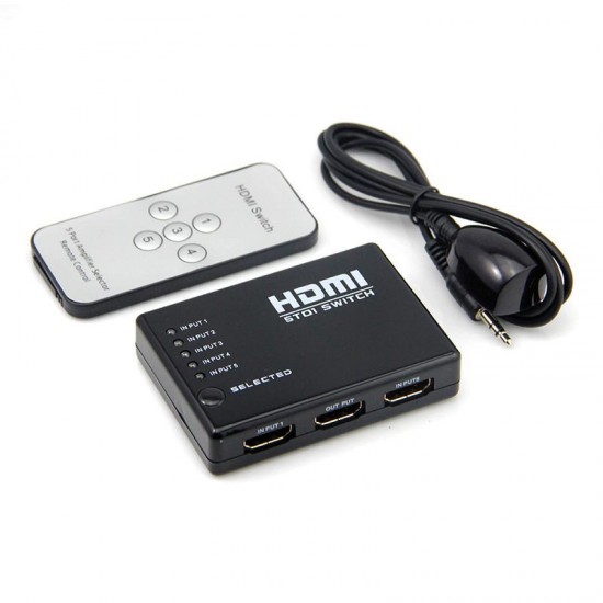 CR54 5 Girişli 1 Çıkışlı 4K Ultra HD Uzaktan Kumandalı HDMI Switch Çoğaltıcı – Otomatik Geçişli Çoklu HDMI Dağıtıcı