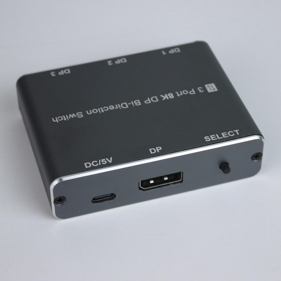 CR60 3 Port 8K DisplayPort Bi-Directional Switch – 8K@60Hz / 4K@144Hz / 1080P Çift Yönlü DP Anahtarlayıcı ve Ayırıcı CR60 3 Port 8K DisplayPort Bi-Directional Switch – 8K@60Hz / 4K@144Hz / 1080P Çift Yönlü DP Anahtarlayıcı ve Ayırıcı