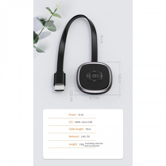 G20 Kablosuz Ekran Yansıtma Cihazı HDMI Dongle 5G Wi-Fi Görüntü Alıcı - iOS ile Uyumlu, Android, Windows & macOS ile Uyumlu