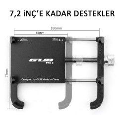 GUB PRO 2 Alüminyum CNC Dikiz Aynası Bağlantılı Motosiklet Telefon Tutucu – 360° Dönebilen, 7.2 İnç Uyumlu