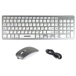 K835 Çift Modlu Kablosuz Klavye – 2.4 GHz + Bluetooth 3.0/5.0, Şarj Edilebilir, Çoklu Cihaz Desteği (Gümüş)