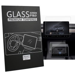 Tesla Model Y İle Uyumlu (2025-2026) Ekran Koruyucu Seti – 15,4" Ön + 8" Arka Ekran Premium Temperli Cam (2in1)