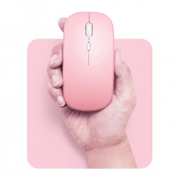 Apera GN-51 Kablosuz Flat Bluetooth Mouse Cep Telefonu Tablet Bilgisayar Sessiz Tık (Pembe)