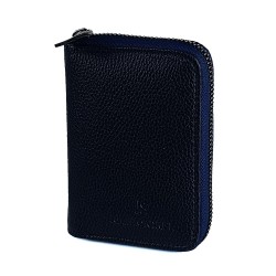 Apera BN86 Suni Deri Erkek Cüzdan Fermuarlı 14 Kartlık Kağıt Para Bölmeli (Lacivert)
