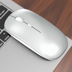 Apera GN-51 Kablosuz Flat Bluetooth Mouse Cep Telefonu Tablet Bilgisayar Sessiz Tık (Parlak Gri)